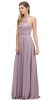 Main image of Embroidered Bodice High Neck Long Chiffon Prom Formal Dress